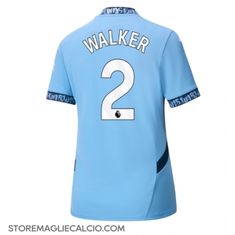 Manchester City Kyle Walker #2 Maglia Gara Casa Repliche 2024-25 Donna Maniche Corte